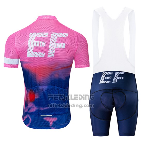 2019 Fietskleding EF Education First Roze Blauw Korte Mouwen en Koersbroek